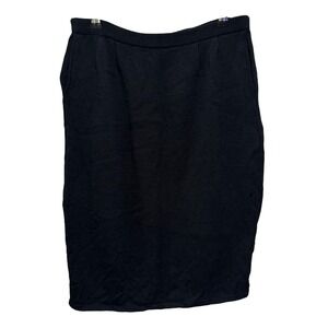 Vintage St. John‎ Sportswear Knit Skirt Size 8 Black Pencil Made in USA *flaw